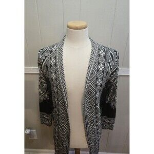Absolutely Famous Cardigan Size S Sweater Aztec Open Front SW Tribal Bohemian